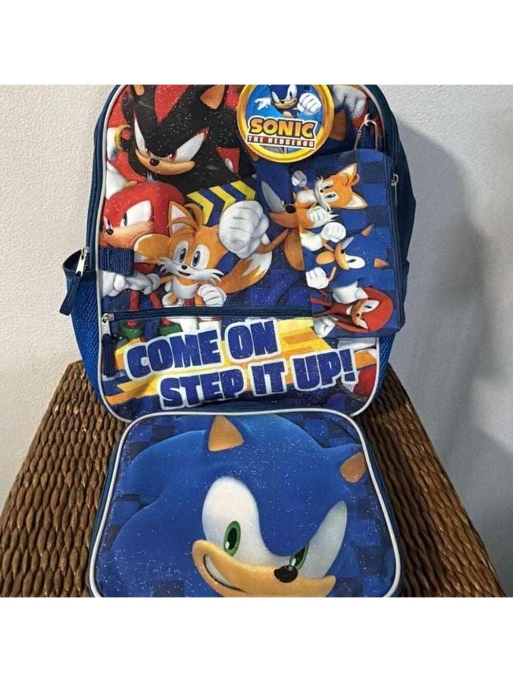 Sonic the Hedgehog 2-Piece Backpack and Detachable Lunch Bag Set